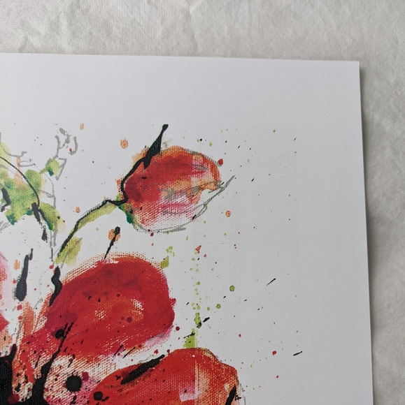 Dominic Pangborn NWOT Abstract Poppy flower signed archival red - Picture 6 of 10